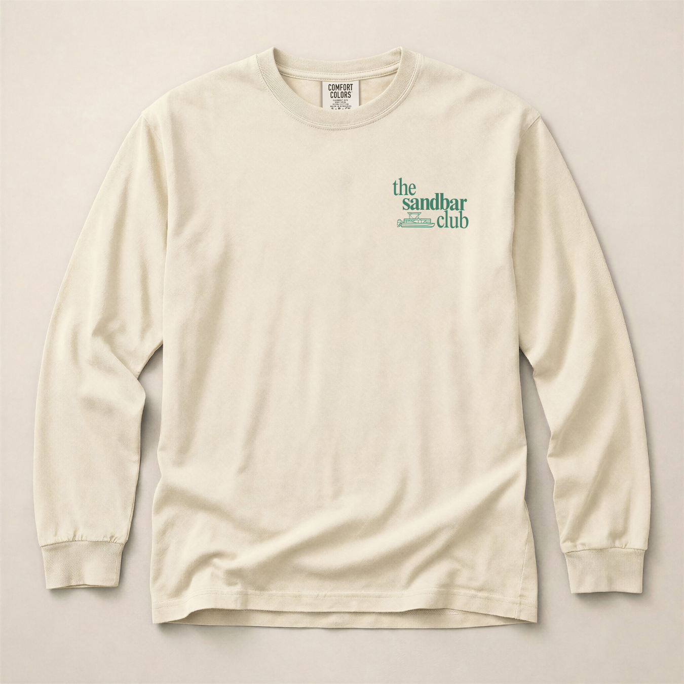 The Sandbar Club Long Sleeve Tee – Personalizable Lake Long Sleeve – Comfort Colors® 6014
